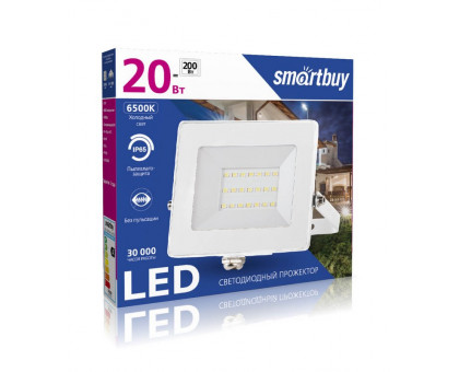 Светодиодный (LED) прожектор FL SMD White Smartbuy 20 Вт IP65 Дневной белый свет(SBL-FLWhite-20-65K) Белый