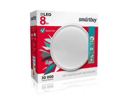 Круглый накладной (LED) светильник ЖКХ ДПБ Smartbuy 8Вт 4000K IP65 140х57 мм (SBL-HP-8W-4K) Белый