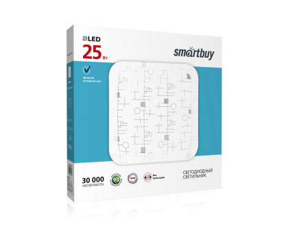 Декоративный светодиодный (LED) светильник Smartbuy 25Вт 6000K 320х320х60 мм (SBL-Lng-25-W-6K)