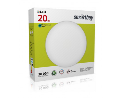 Декоративный светодиодный (LED) светильник Smartbuy 20Вт 6000K 300х100 мм (SBL-White-20-Wt-6K)