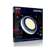 Круглый накладной (LED) светильник 195х10 Smartbuy 13Вт 3000/Синий IP20 (SBL1-DLB-13-3K-B) Белый