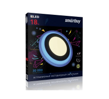 Круглый накладной (LED) светильник 245х10 Smartbuy 18Вт 3000/Синий IP20 (SBL1-DLB-18-3K-B) Белый