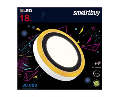 Круглый накладной (LED) светильник 245х10 Smartbuy 18Вт 6500/Оранжевый IP20 (SBL1-DLB-18-65K-O) Белый