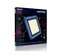 Квадратный встраиваемый (LED) светильник 245х245х10 Smartbuy 18Вт 3000/Синий IP20 (SBLSq-DLB-18-3K-B) Белый