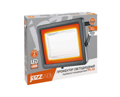 Светодиодный (LED) прожектор Jazzway PFL-S2 30w 6500K IP65 30Вт Дневной белый свет (2853295C) матовое стекло