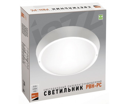 Круглый накладной (LED) светильник ЖКХ ДПБ Jazzway PBH-PC-RA 30w 4000K WHITE IP65 30Вт 320х102 мм (5020801) Белый