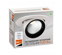 Поворотный Круглый встраиваемый (LED) светильник Downlight 138х95 Jazzway PLED DL4 30w 4000K 24° WH IP40 (5021907) Белый