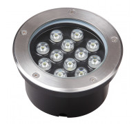 Встраиваемый тротуарный светодиодный (LED) светильник Jazzway PGR R180 12W 4000K 30° Сhrome IP67 (5006560A)