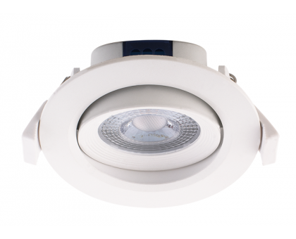 Поворотный круглый встраиваемый (LED) светильник даунлайт 90х44 Jazzway PSP-R 9044 7w 4000K 38° WHITE IP40 (5004504) Белый