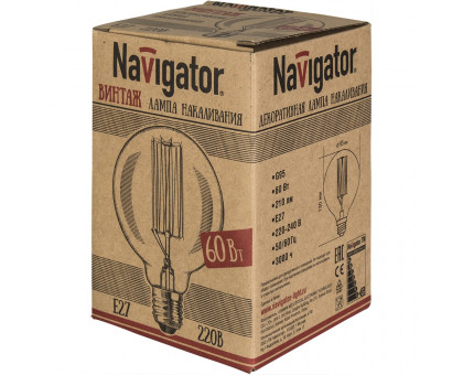 Ретро лампа Navigator 71 956 NI-V-G95-SC19-60-230-E27-CLG Е14 60Вт