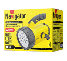Светодиодный (LED) фонарь-прожектор Navigator NPT-SP07-3D на батарейках 3D (94961) 4 режима работы