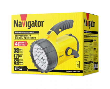 Светодиодный (LED) фонарь-прожектор Navigator NPT-SP07-3D на батарейках 3D (94961) 4 режима работы