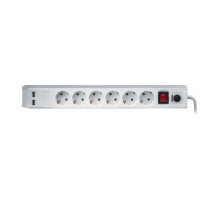 Сетевой фильтр Navigator NSP-USB-06-180-ESC-3x1 16А 3500Вт 6 розеток 1,8 м. (71864) с заземлением