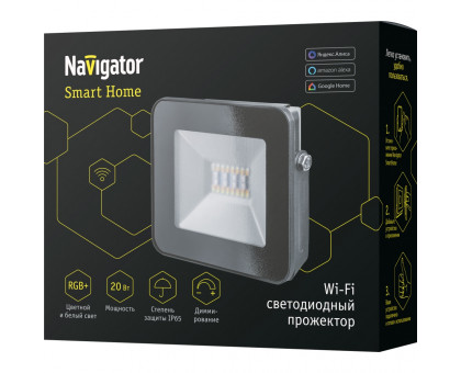 Умный прожектор NFL-20-RGBWWW-BL-WiFi-IP65-LED