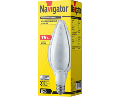 Светодиодная (LED) лампа Navigator NLL-O120-75-230-840-E40 75Вт Е40 Кукуруза (61285) Холодный белый свет