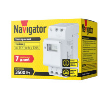 Электронный таймер на DIN-рейку Navigator NTR-E-D01-GR IP20 (61559) 7 дней (недельный)