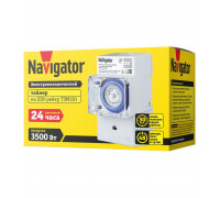 Аналоговый таймер на DIN-рейку Navigator NTR-A-D01-GR IP20 (61560) 24 часа (суточный)