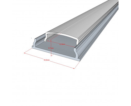 Гибкий алюминиевый профиль размеры 18x5.7x2000мм.