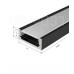 Накладной алюминиевый профиль VIASVET 2000х15.2х6 мм аннодированный черный (SP261B) однорядный