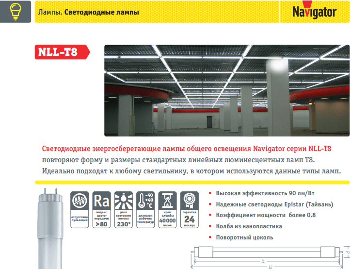 LED лампа T8 30Вт G13 1500мм белый свет