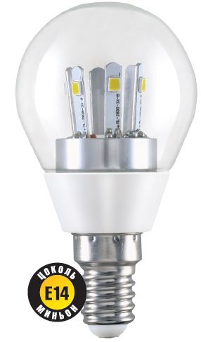 Светодиодная лампа G45 5Вт E14 теплый свет